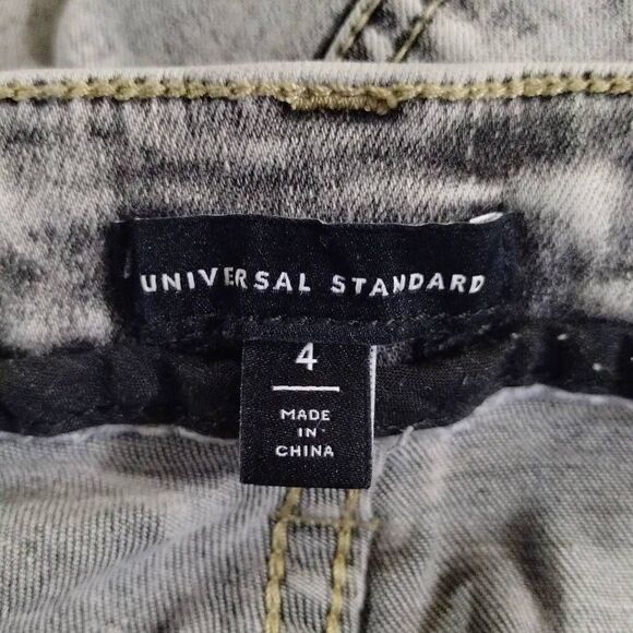 Universal Standard Seine Gray Acid Wash Stretch Skinny Ankle Crop Jeans Sz 4 - Picture 5 of 6
